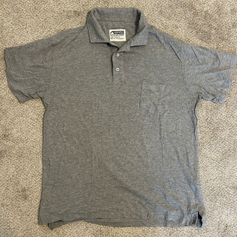 Mountain Khakis Mens Patio Polo Gray L